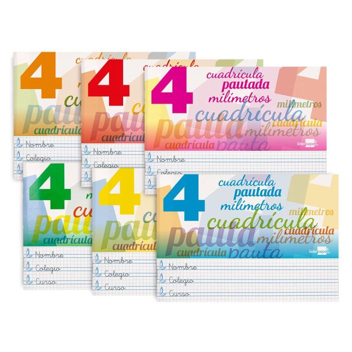 Libreta Liderpapel Pautaguia Tapa Cartoncillo 32 Hojas Din A5 70 gr Cuadriculado Pautado 4 mm Apaisado Con Margen 10 unidades 10