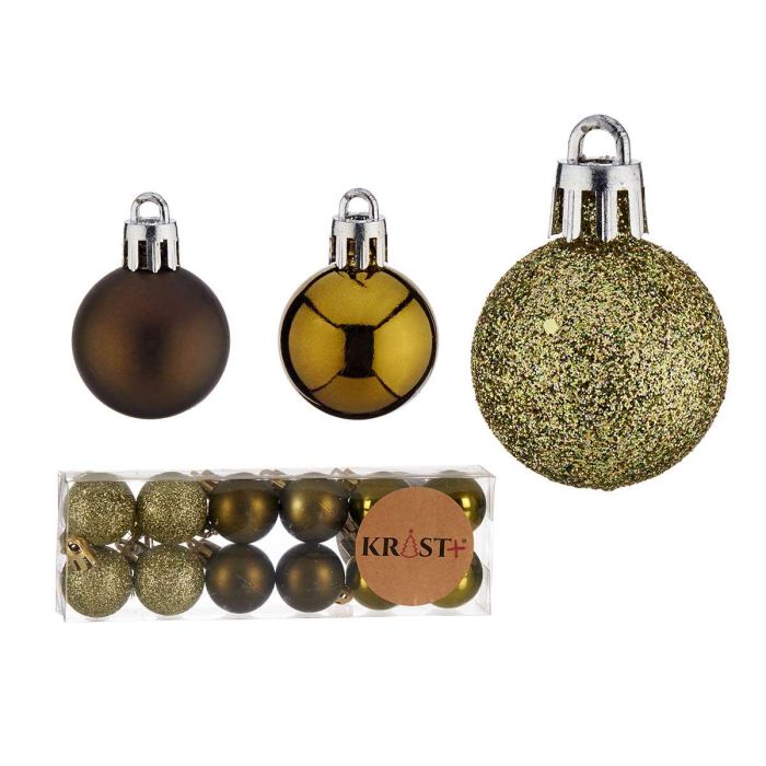 Set 12 Bolas PVC 3 cm Verde Oliva Krist+ - Pack decorativo (12 Unidades)
