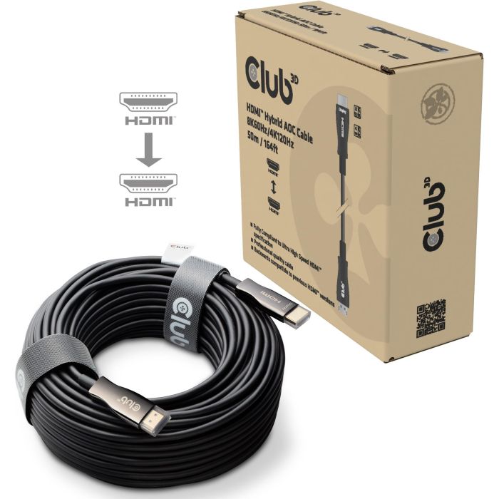 Club3D HDMI-Kabel A -> A 2.1 aktiv opt. 8K60Hz UHD 50 Meter retail 0 Club3D HDMI-Kabel A -> A 2.1 aktiv opt. 8K60Hz UHD 50 Meter retail 0