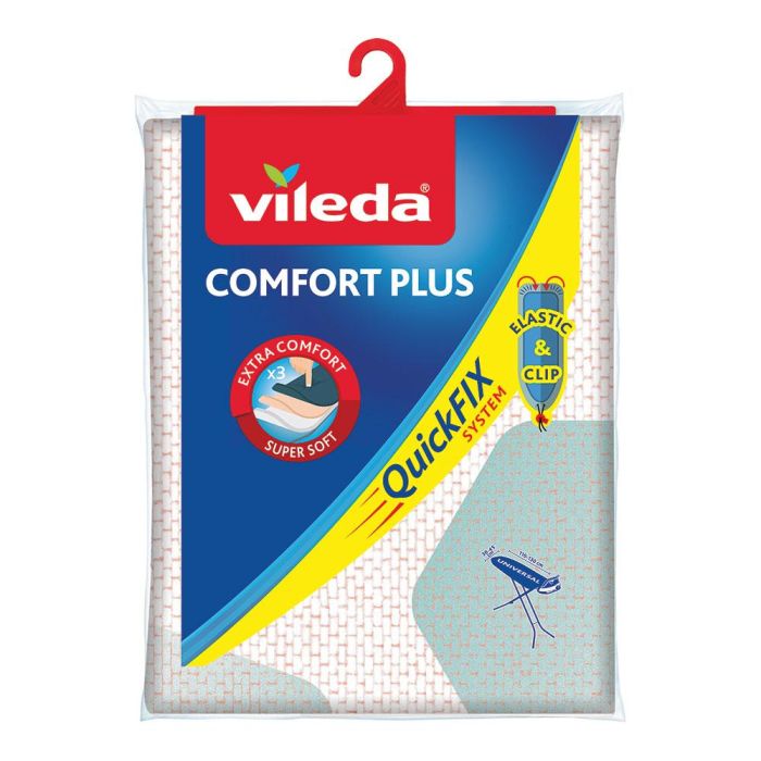 Vileda Funda Confort plus para tablas de planchar 130 x 45 cm, algodón/muletón/espuma 1 Vileda Funda Confort plus para tablas de planchar 130 x 45 cm, algodón/muletón/espuma 1