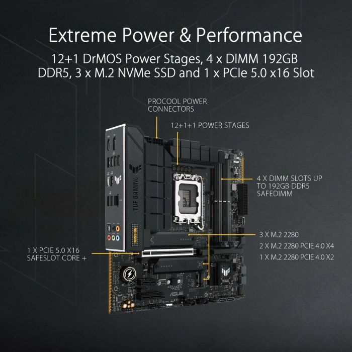 ASUS TUF GAMING B760M-PLUS II ASU1707621044935 Placa base LGA 1700 DDR5 Micro ATX 17 ASUS TUF GAMING B760M-PLUS II ASU1707621044935 Placa base LGA 1700 DDR5 Micro ATX 17