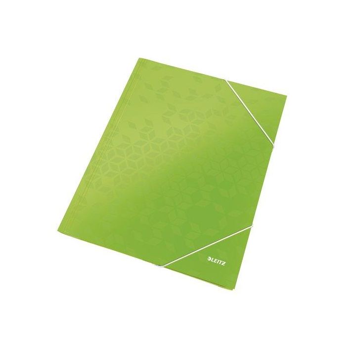 Carpeta De Gomas Y Solapas Leitz Wow Carton Plastificado A4 Verde (Set de 10)