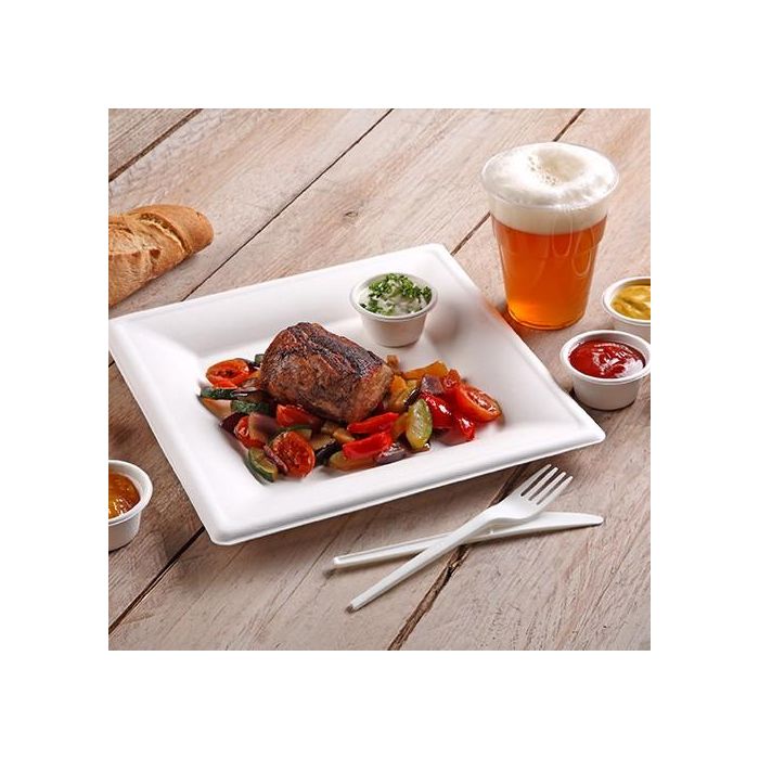 Algon Set 25 Platos Cuadrados Bio 26 cm Caña (8 Unidades)