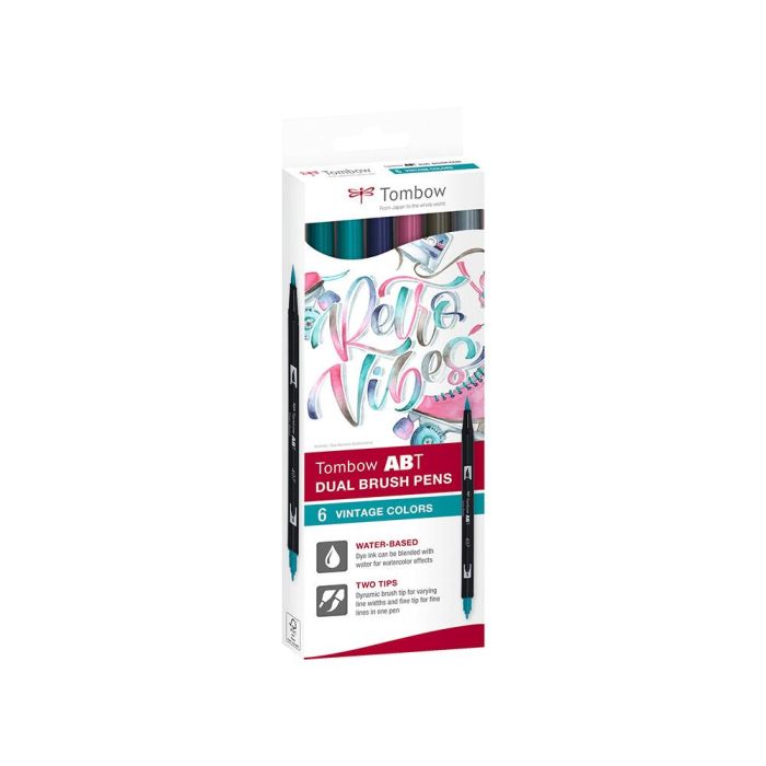 Rotulador Tombow Abt Dual Brush Acuarelable Doble Punta Fina-Pincel Estuche De 6 Colores Vintage 1 Rotulador Tombow Abt Dual Brush Acuarelable Doble Punta Fina-Pincel Estuche De 6 Colores Vintage 1