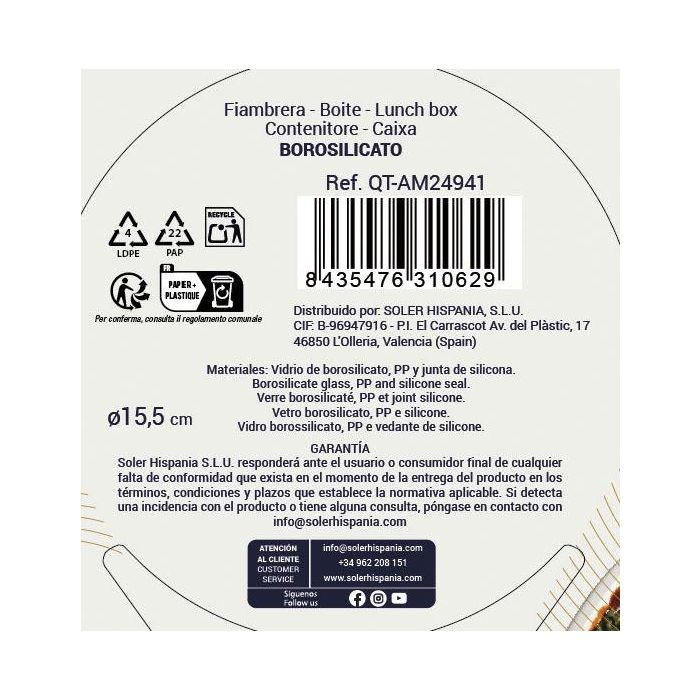 Fiambrera Red.Hermetica 15Cm 650Cc Ambare (6 Unidades) 2 Fiambrera Red.Hermetica 15Cm 650Cc Ambare (6 Unidades) 2