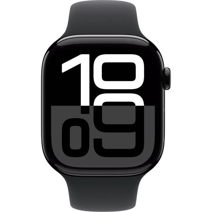 Apple Watch Series 10 GPS - 46 mm - Caja de aluminio en negro azabache - Correa deportiva negra - S/M 1