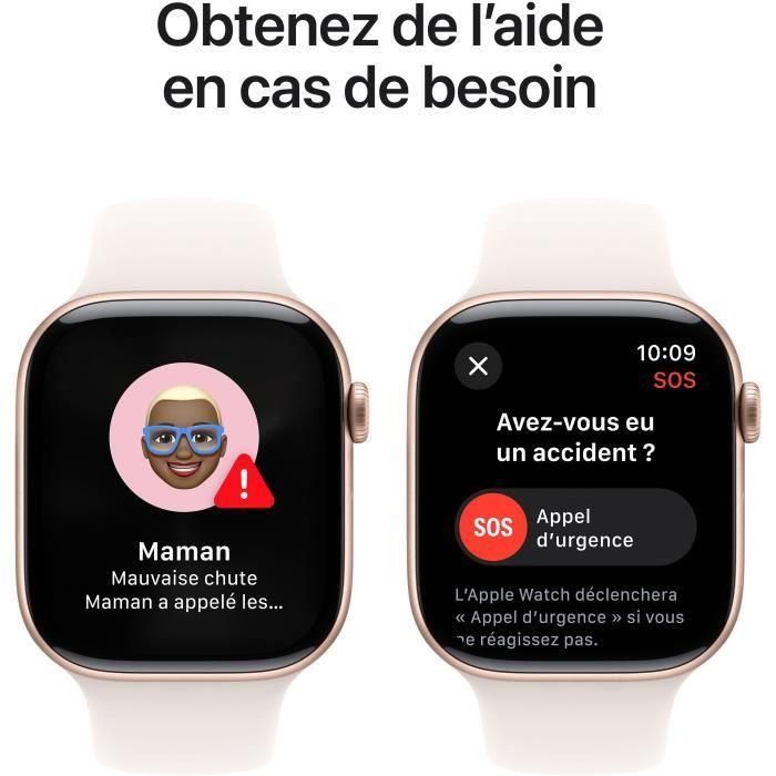 Apple Watch Series 10 GPS - 46 mm - Caja de aluminio en oro rosa - Correa deportiva color rubor claro - M/L 5