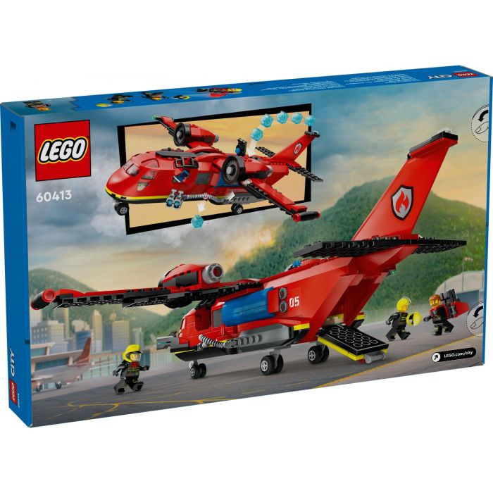 LEGO 60413 City Avión de Rescate de Bomberos Juguete con 3 Pilotos y Minifiguras 12