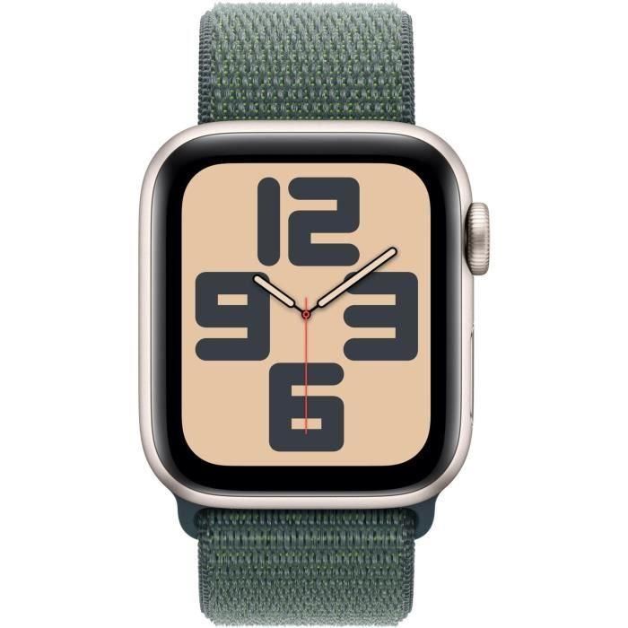 Apple Watch SE GPS - 40 mm - Caja de aluminio Starlight - Correa deportiva verde lago 1