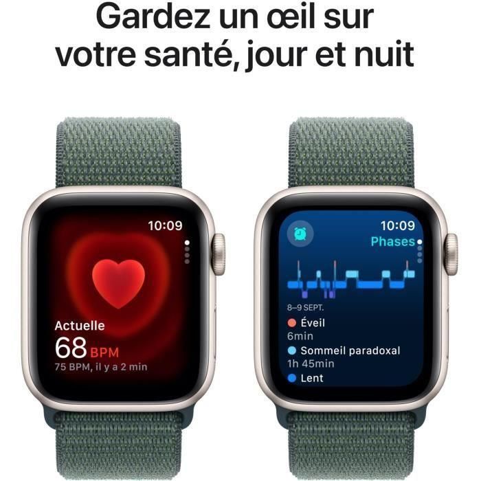 Apple Watch SE GPS - 40 mm - Caja de aluminio Starlight - Correa deportiva verde lago 4