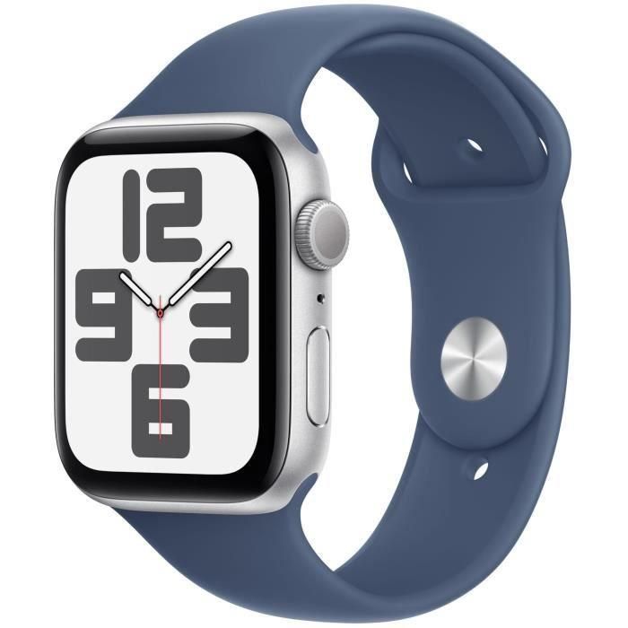 Apple Watch SE GPS - 44 mm - Caja de aluminio plateada - Correa deportiva vaquera - M/L