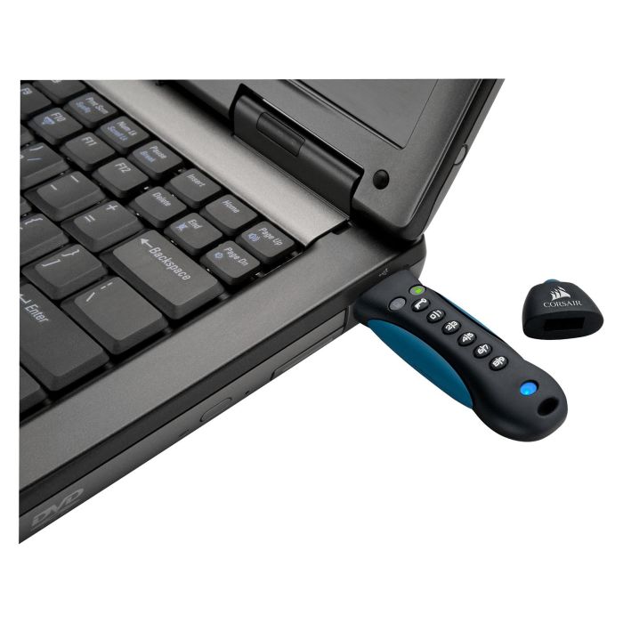 Corsair Padlock 3 64GB USB 3.0 Secure Llavero Retail Negro Azul 3