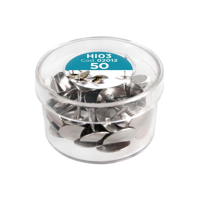 Liderpapel Chinchetas Niqueladas Caja de 50 Unidades Metal 10mm 3