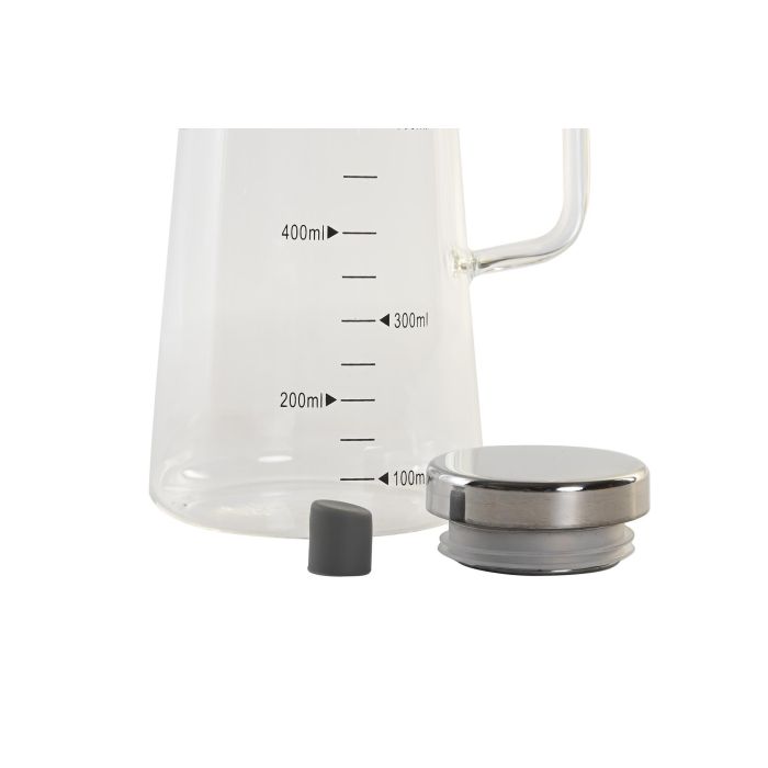 DKD Home Decor Aceitera Básicos 550ml, Borosilicato e Inox, Cierre Hermético, Apta Lavavajillas, Transparente Plateado 1 DKD Home Decor Aceitera Básicos 550ml, Borosilicato e Inox, Cierre Hermético, Apta Lavavajillas, Transparente Plateado 1