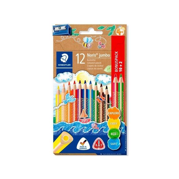 Staedtler Lápices De Colores Jumbo 128 Surtidos Estuche 10+2 Ud + Sacapuntas De Regalo Staedtler Lápices De Colores Jumbo 128 Surtidos Estuche 10+2 Ud + Sacapuntas De Regalo