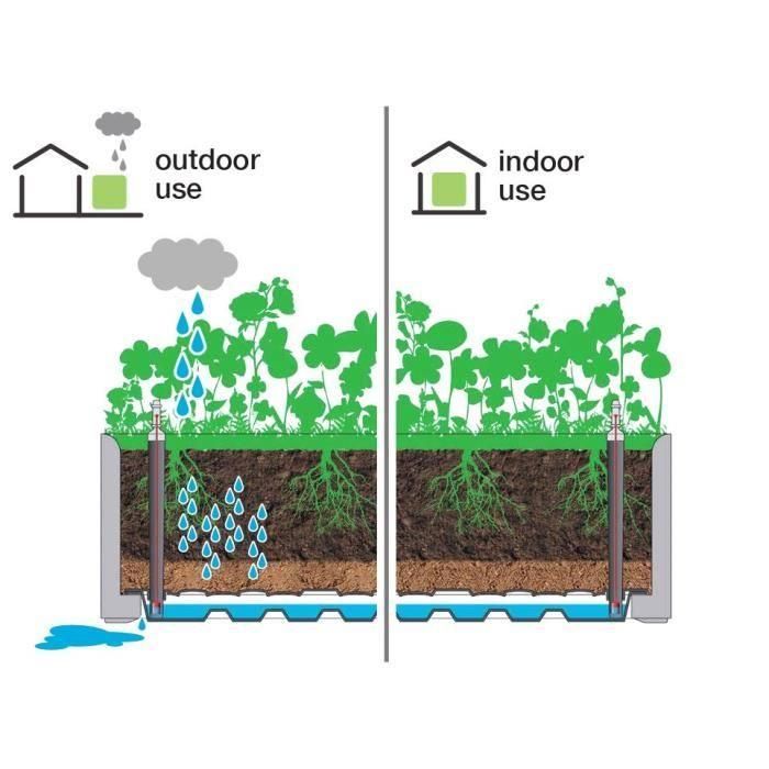 Stefanplast Caja de flores rectangular Natural Delux, ratán, con auto-riego, 100x43x33cm, 90L + 6.5L, Antracita 4