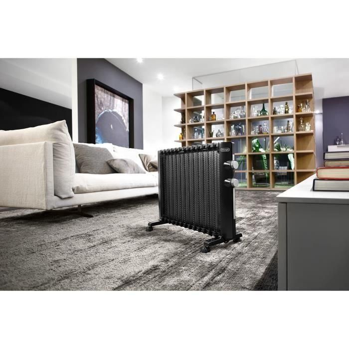 Delonghi HMP1500 Panel Radiante MICA 1500 W / 750 W con Termostato de Ambiente Negro 2