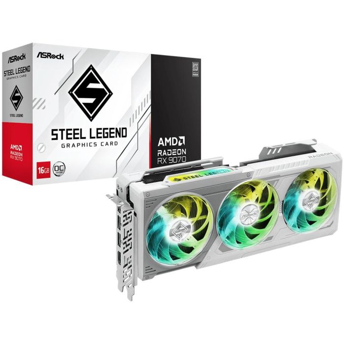 ASRock Radeon RX 9070 Steel Legend 16GB GDDR6 3Fan Tarjeta Gráfica 5 ASRock Radeon RX 9070 Steel Legend 16GB GDDR6 3Fan Tarjeta Gráfica 5