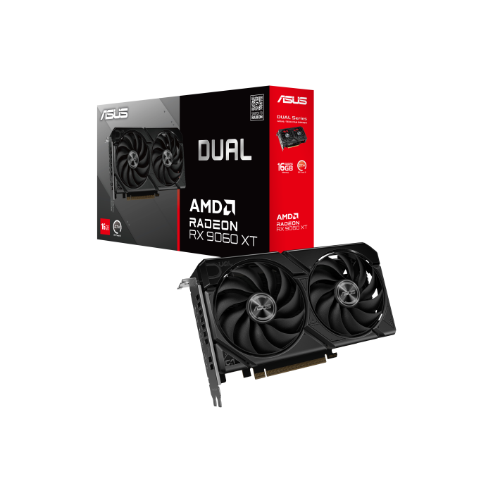 Asus DUAL-RX9060XT-16G Tarjeta Gráfica Radeon RX 9060 XT 16 GB GDDR6 PCI Express 5.0 con 2 Ventiladores Negro 11