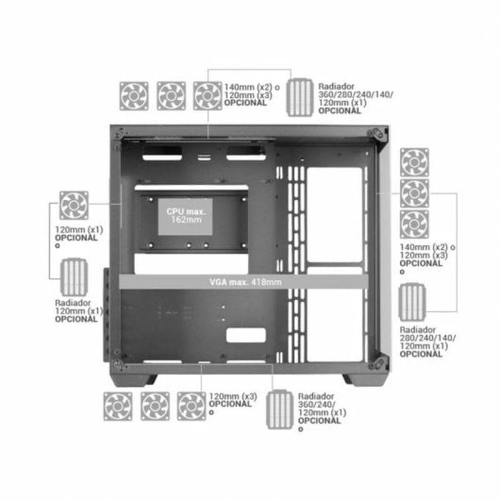 Caja Semitorre ATX Mars Gaming MCV4 Rosa 1 Caja Semitorre ATX Mars Gaming MCV4 Rosa 1