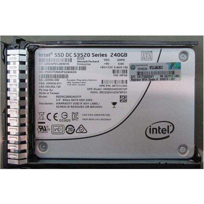 Hewlett Packard Enterprise 240GB 2.5" SATA III RISC SFF SC - Disco Duro Interno de Sustitución para Servidores HP 1 Hewlett Packard Enterprise 240GB 2.5" SATA III RISC SFF SC - Disco Duro Interno de Sustitución para Servidores HP 1