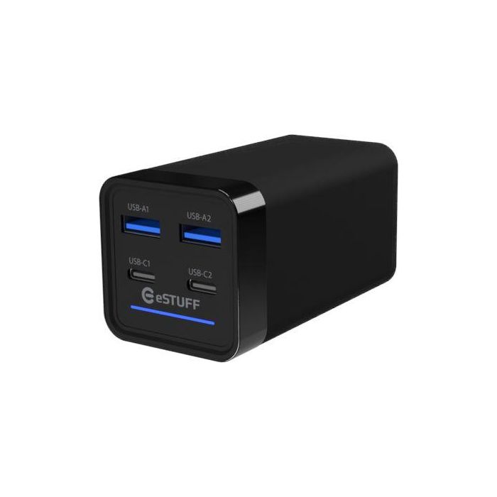 eSTUFF Cargador Multi PD GaN 65W 4 Puertos (2 USB-C + 2 USB-A) Carga Rápida 0 eSTUFF Cargador Multi PD GaN 65W 4 Puertos (2 USB-C + 2 USB-A) Carga Rápida 0