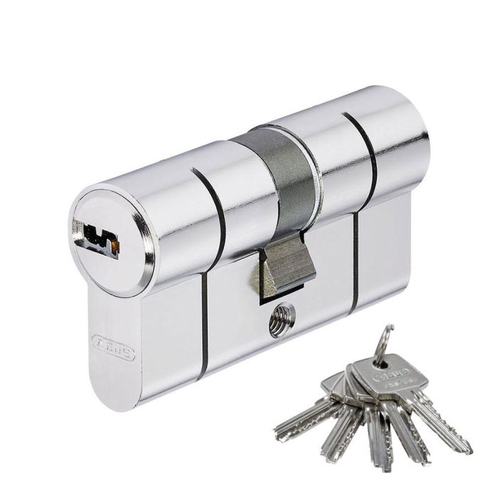 Abus Eurocilindro de puntos níquel doble embrague 30/30mm D66 n 30/30 - Incluye 5 llaves de puntos copiables, sistema de seguridad pre-snap 0 Abus Eurocilindro de puntos níquel doble embrague 30/30mm D66 n 30/30 - Incluye 5 llaves de puntos copiables, sistema de seguridad pre-snap 0