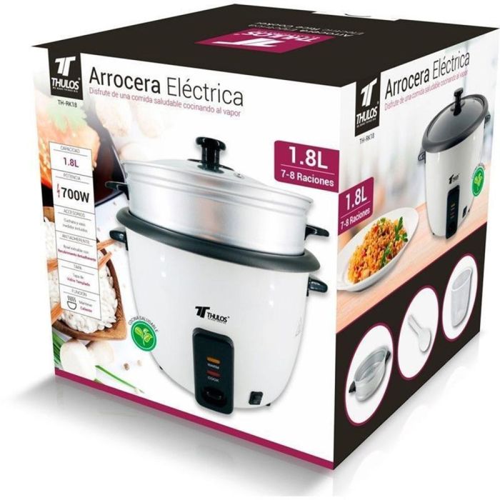 Thulos Arrocera Eléctrica TH-RK18 1.8L 700W, Antiadherente, Función Mantener Caliente, Incluye Cuchara y Vaso Medidor 1 Thulos Arrocera Eléctrica TH-RK18 1.8L 700W, Antiadherente, Función Mantener Caliente, Incluye Cuchara y Vaso Medidor 1