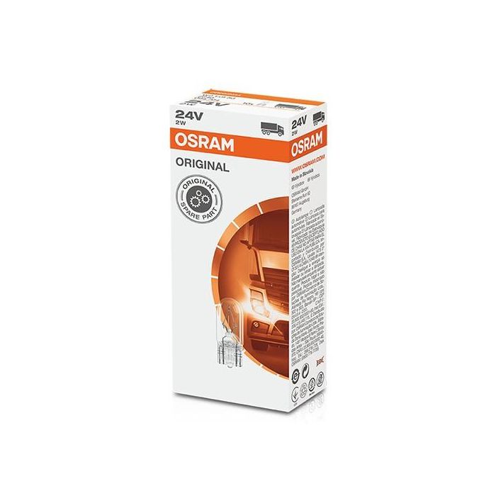 Osram OS2840 Bombilla Original 2840 W2,1x9,5D 24V 2W para Luz de Posición, Interior y Salpicadero de Coche - Pack 10 Unidades