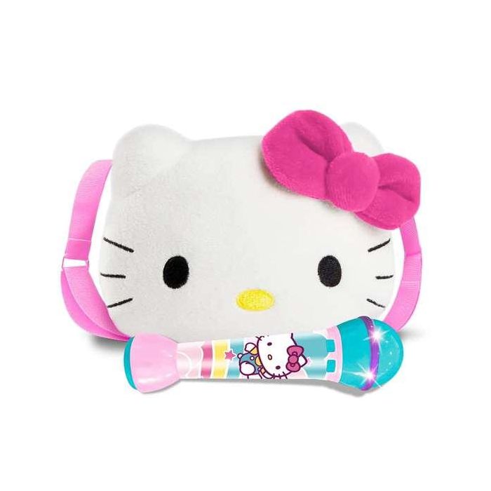 Hello Kitty Bolso y Micro de Mano Juguete Musical con Melodías, Efectos Sonido y Luces Intermitentes, +3 Años, 31x12x16 cm