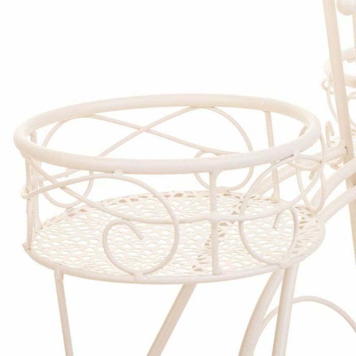 Soporte para Maceta Alexandra House Living Blanco Metal Hierro Bicicleta 28 x 28 x 28 cm 2