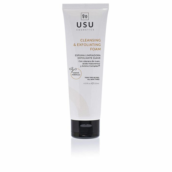 Usu Cosmetics AMINO Espuma Exfoliante Facial con Ácido Hialurónico y 17 Aminoácidos para Piel Renovada e Hidratada 120 ml