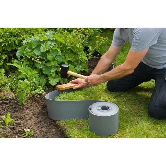 NATURALEZA Borde de jardín - Polietileno - Espesor 3 mm - Gris - H7.5 cm x 10 m 4 NATURALEZA Borde de jardín - Polietileno - Espesor 3 mm - Gris - H7.5 cm x 10 m 4
