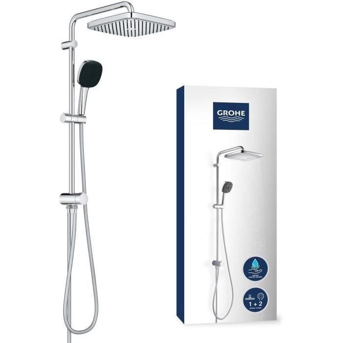 Columna de ducha con desviador manual - Ahorro de agua - GROHE Vitalio Comfort 250 - Cromo - 26698001