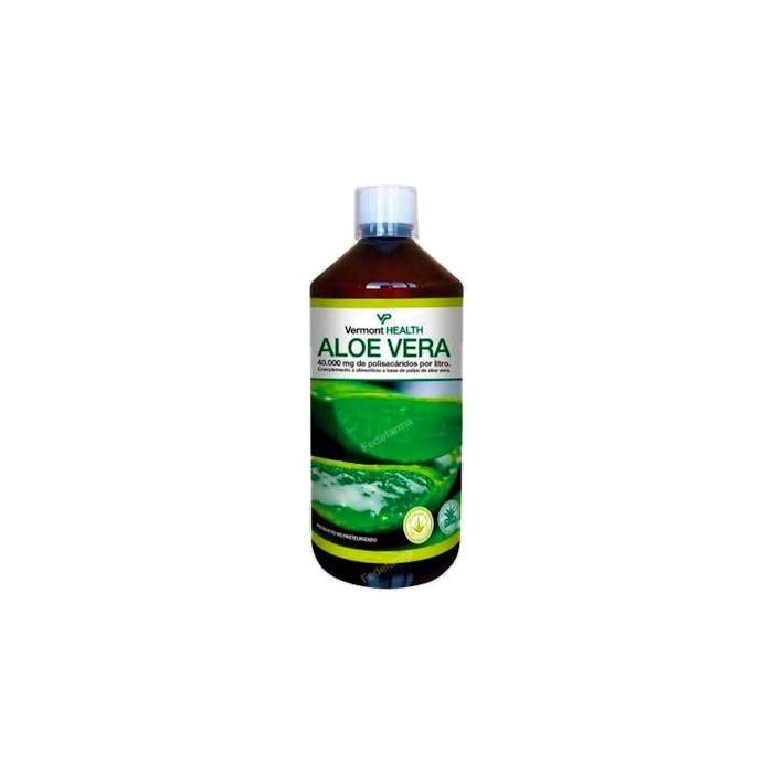 VERMONT HEALTH Aloe Vera 1 Litro Eco - Jugo Fresco 100% Pulpa No Pasteurizado para el Sistema Digestivo