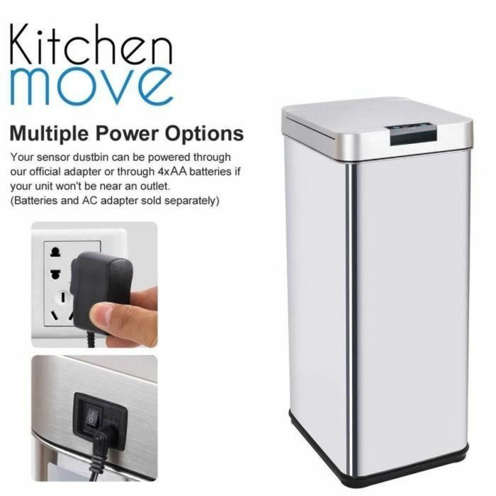 Kitchen Move PARKSIDE Bote de Basura Automático 50L Acero Inoxidable Cepillado Rectangular con Fleje Tapa Manos Libres 5 Kitchen Move PARKSIDE Bote de Basura Automático 50L Acero Inoxidable Cepillado Rectangular con Fleje Tapa Manos Libres 5