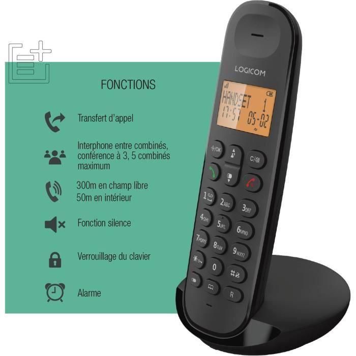 Teléfono fijo inalámbrico - LOGICOM - DECT ILOA 150 SOLO - Pizarra - Sin contestador automático 5