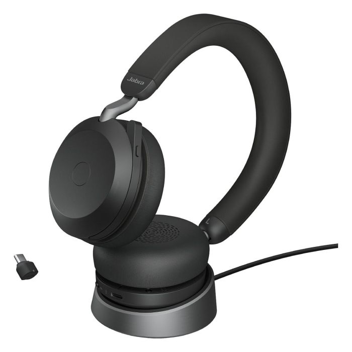 Jabra Evolve2 75 Link380c UC Stereo Auriculares Inalámbricos y Alámbricos, Llamadas/Música, Negro