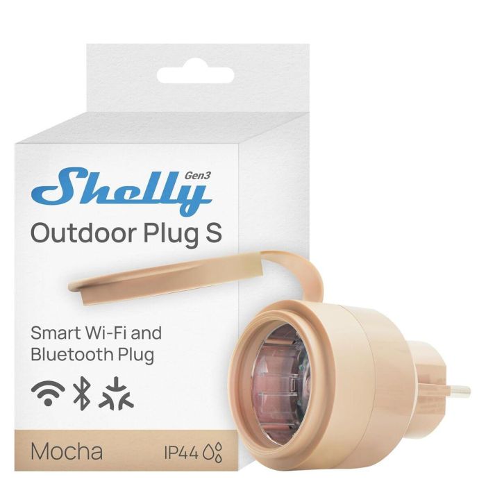 Shelly Outdoor Plug S Gen3 Enchufe Inteligente Exterior con Medición de Potencia, Wi-Fi, Matter, Bluetooth 12A 8