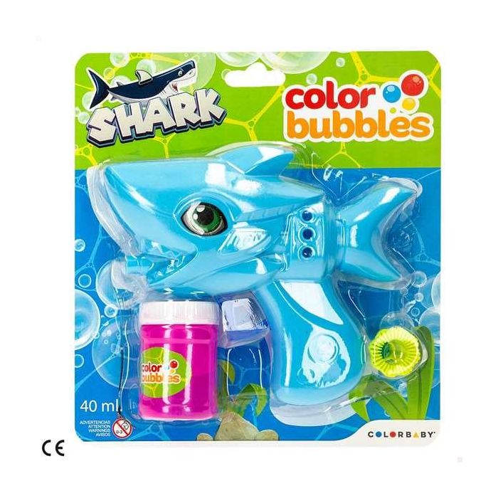 Pistola pompas tiburon eléctrica color bubbles 17 cm Pistola pompas tiburon eléctrica color bubbles 17 cm