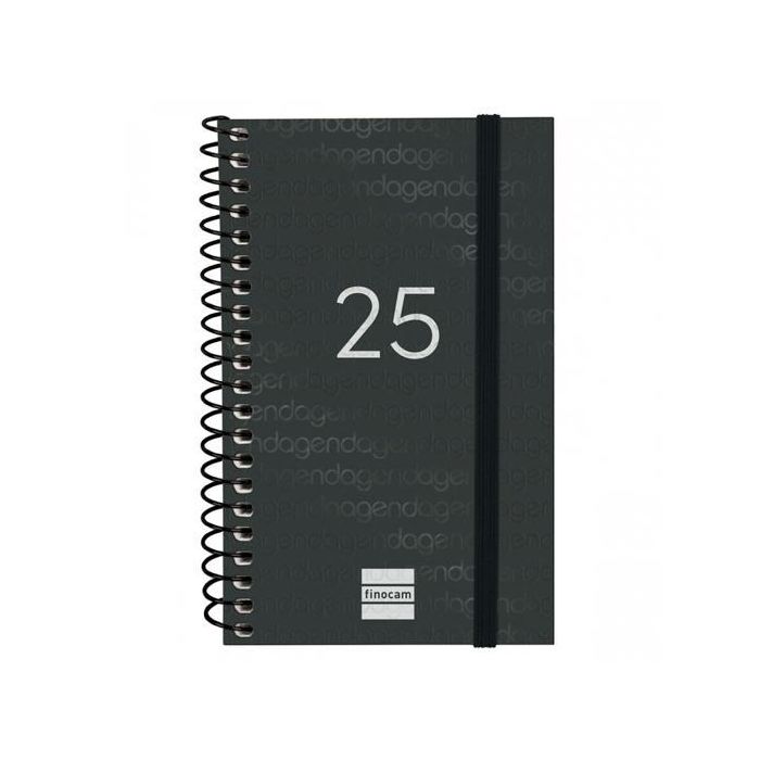 Finocam Agenda Anual Year Espiral E3-79x127 mm Svh Negro 2025 Finocam Agenda Anual Year Espiral E3-79x127 mm Svh Negro 2025