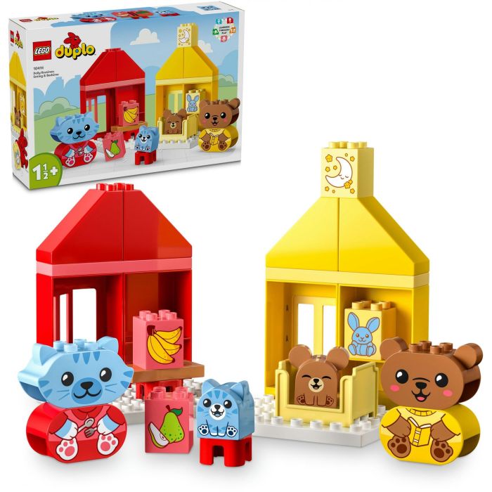 LEGO 10414 DUPLO My First: Mis Rituales Diarios - Hora de Comer y Dormir, Juguete Social con 4 Figuras de Animales 13