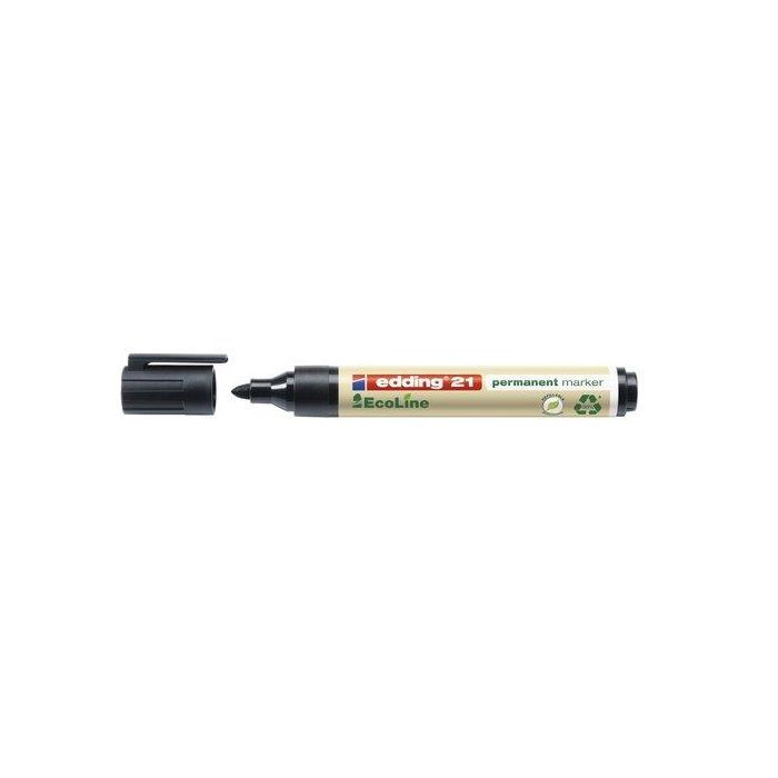 Marcador Permanente Edding 21 Ecoline Conico Negro (Set de 10)