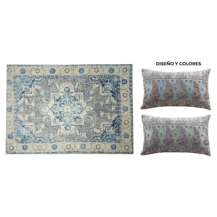 Alfombra Arabe DKD Home Decor Azul Verde 230 x 0.4 x 160 cm (2 Unidades)