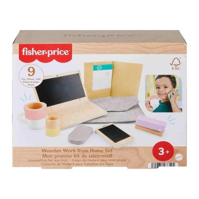 Fisher-Price HXV11 - Set de teletrabajo de madera 2