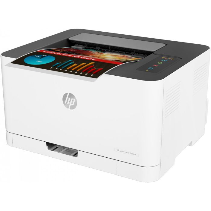 HP 4ZB95A Impresora Láser Color 150nw WiFi Compacta para Oficina, 18 ppm Negro, 4 ppm Color, USB, Ethernet, AirPrint, Blanca 2