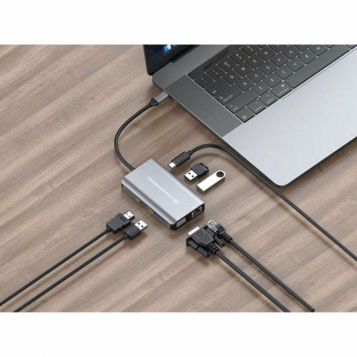 Conceptronic DONN21G Docking Station 7 en 1 USB 3.2 Gen 1, HDMI, VGA, LAN GbE, USB-A 3.0 x 3, USB PD 100 W 1 Conceptronic DONN21G Docking Station 7 en 1 USB 3.2 Gen 1, HDMI, VGA, LAN GbE, USB-A 3.0 x 3, USB PD 100 W 1