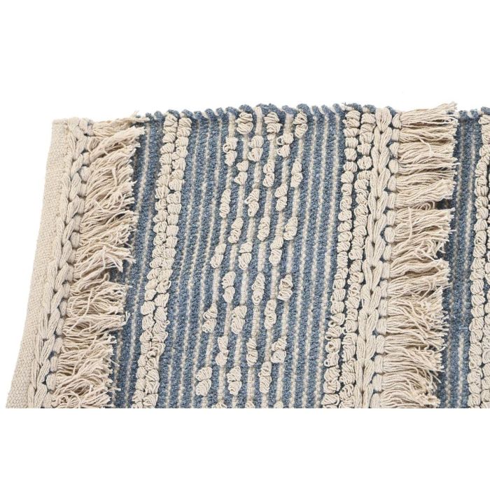 Alfombra DKD Home Decor 180 x 120 x 2 cm Azul Algodón Blanco Boho 3