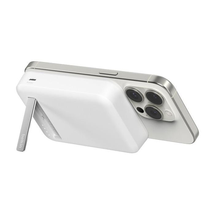 Belkin BPD008BTWH Powerbank Magnética 10000 mAh Qi2 Carga Rápida Inalámbrica Blanca para iPhone 1