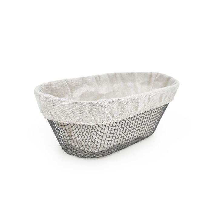 Cesta Pan Metal Oval con Forro 28x15 cm My Bar - Inde (12 Unidades) 2 Cesta Pan Metal Oval con Forro 28x15 cm My Bar - Inde (12 Unidades) 2
